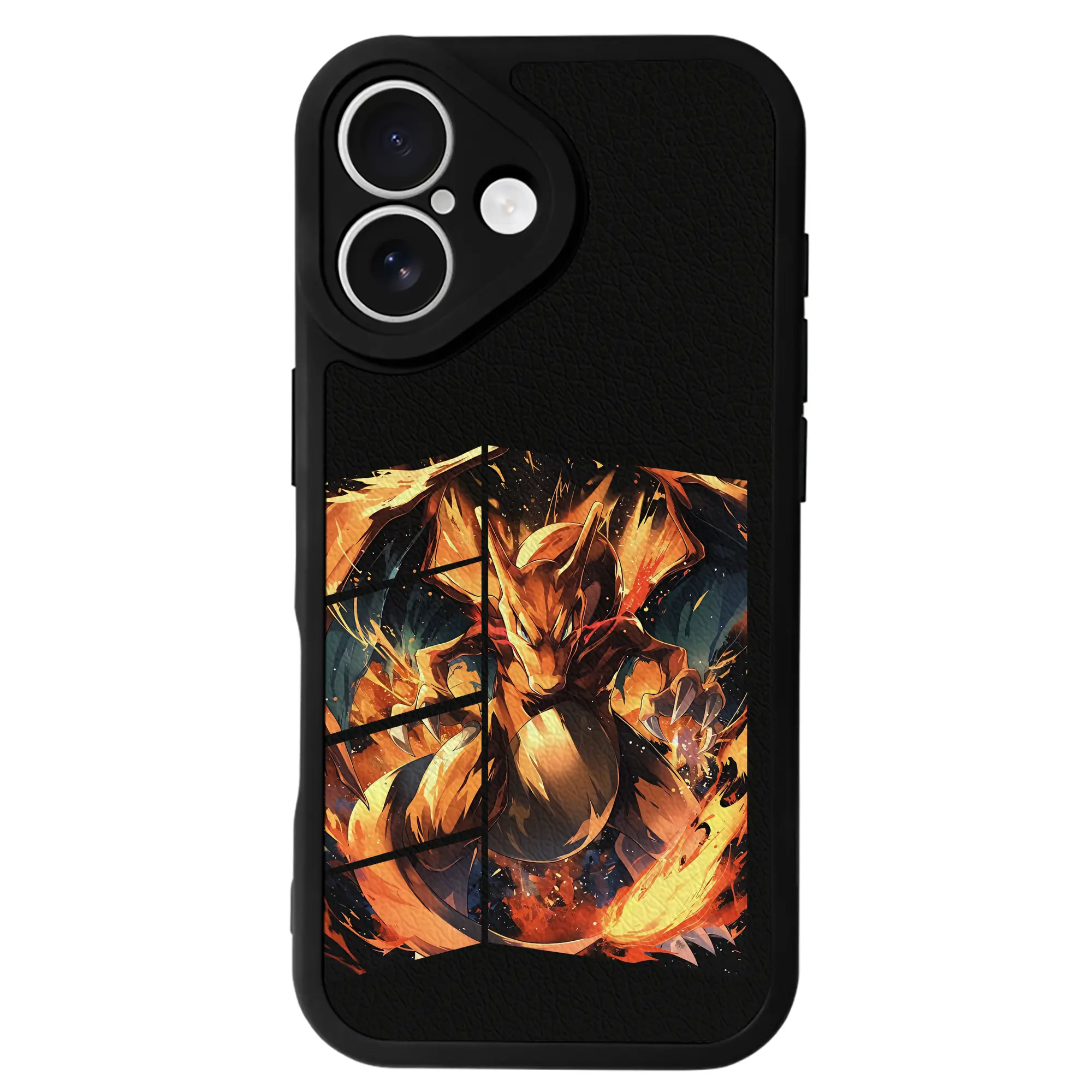 ポケモン グッズ,リザードン - IPhone 16シリーズ対応 ・ シリコンスマホケース ・ レザー調 ・ 高精度フィット ・ 耐衝撃 ・ ワイヤレス充電対応 ・ 精密カット